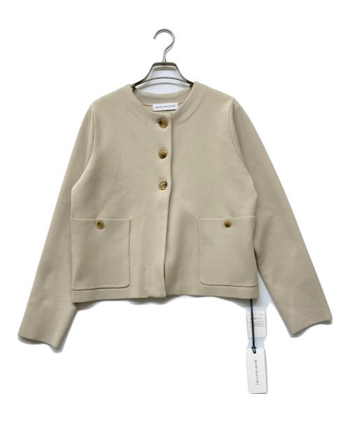 quaranciel（カランシエル）quaranciel (カランシエル) ノーカラー クラシカル ジャケット カーディガン ベージュ サイズ:Fの古着・服飾アイテム