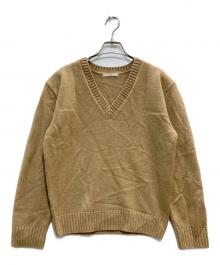 Plage（プラージュ）の古着「CAMEL WOOLVネックプルオーバー」｜ブラウン