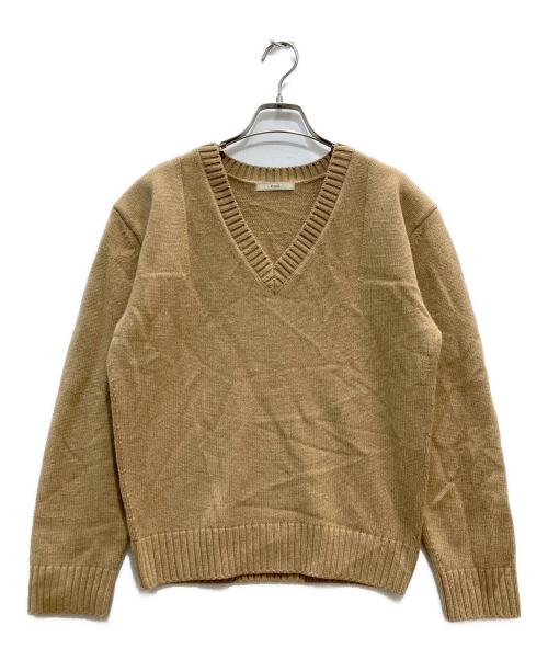 Plage（プラージュ）Plage (プラージュ) CAMEL WOOLVネックプルオーバー ブラウン サイズ:FREEの古着・服飾アイテム