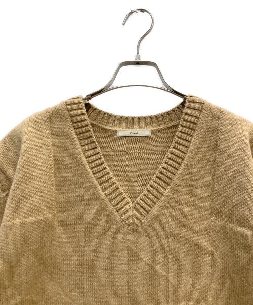 Plage（プラージュ）Plage (プラージュ) CAMEL WOOLVネックプルオーバー ブラウン サイズ:FREEの古着・服飾アイテム