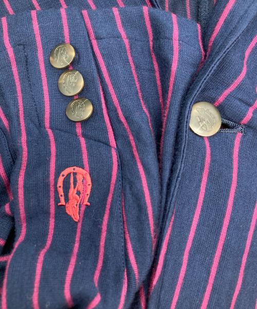 Hysteric Glamour（ヒステリックグラマー）Hysteric Glamour (ヒステリックグラマー) シルク混ストライプジャケット ネイビー サイズ:Mの古着・服飾アイテム