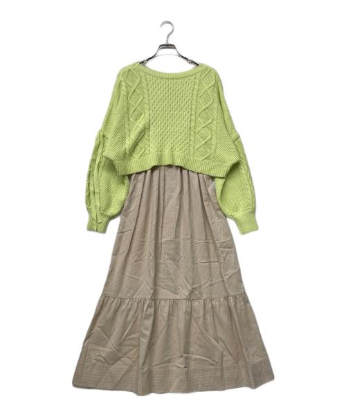 Diagram（ダイアグラム）Diagram (ダイアグラム) ケーブルニットセットワンピース グリーン サイズ:36 未使用品の古着・服飾アイテム