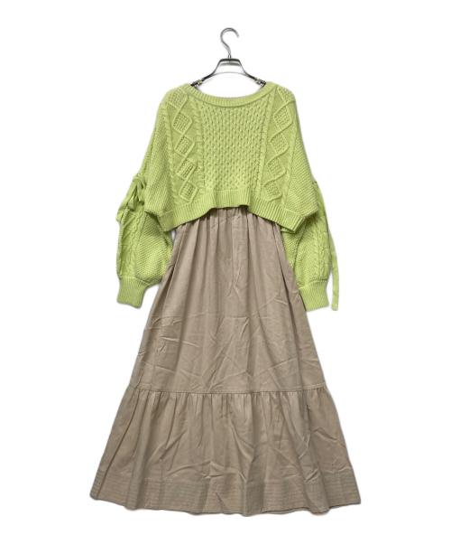 Diagram（ダイアグラム）Diagram (ダイアグラム) ケーブルニットセットワンピース グリーン サイズ:36 未使用品の古着・服飾アイテム