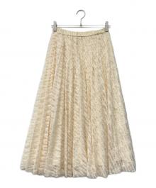 Diagram（ダイアグラム）の古着「フェザーチュールプリーツスカート」｜アイボリー