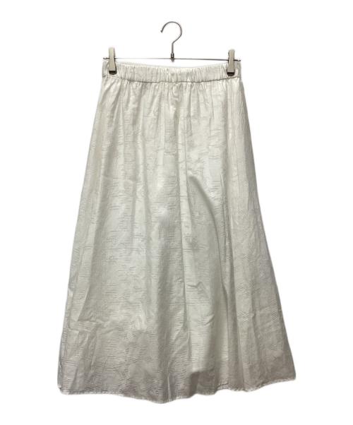 HUMAN WOMAN（ヒューマンウーマン）HUMAN WOMAN (ヒューマンウーマン) インドジャカードスカート ホワイト サイズ:M 未使用品の古着・服飾アイテム