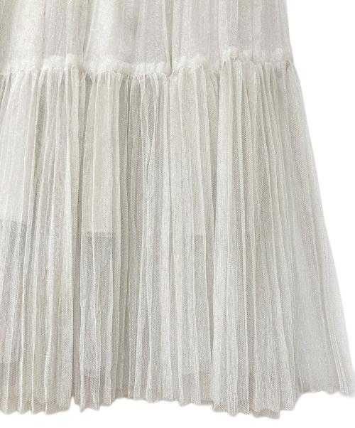 BALLSEY（ボールジィ）BALLSEY (ボールジィ) ラメチュール ティアードプリーツスカート ライトグレー サイズ:36の古着・服飾アイテム