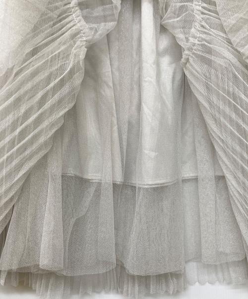 BALLSEY（ボールジィ）BALLSEY (ボールジィ) ラメチュール ティアードプリーツスカート ライトグレー サイズ:36の古着・服飾アイテム