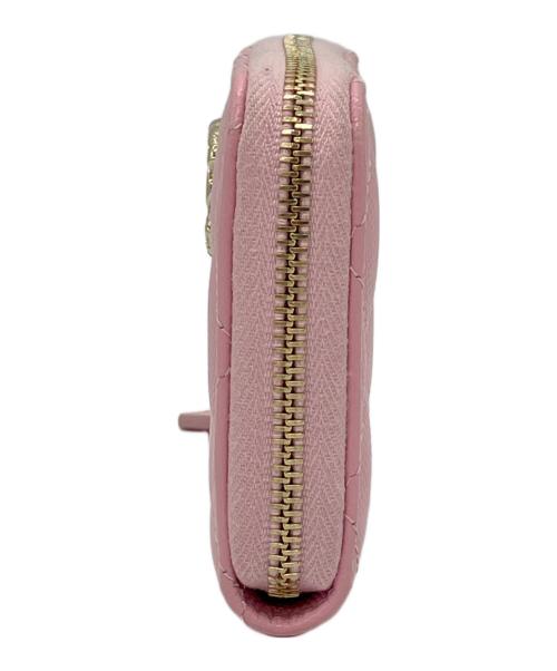 CHANEL（シャネル）CHANEL (シャネル) マトラッセ　キャビアスキン　ジップコインパース ピンクの古着・服飾アイテム