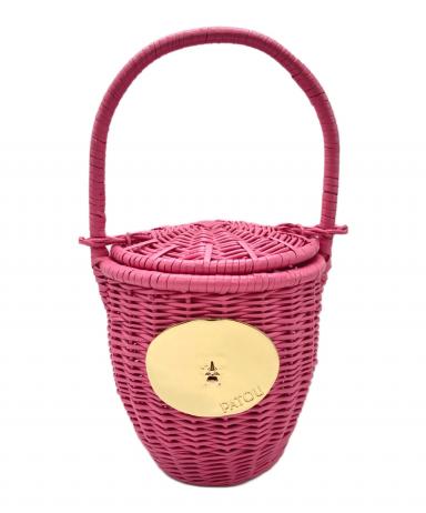 中古・古着通販】patou (パトゥ) ウィッカー バケツバッグ ピンク