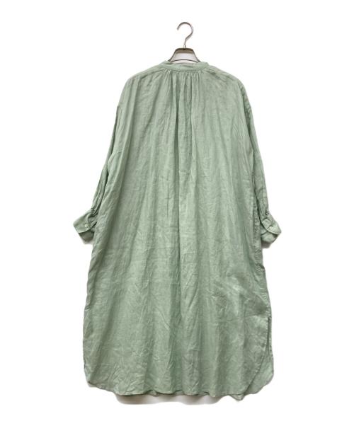URBAN RESEARCH DOORS（アーバンリサーチドアーズ）URBAN RESEARCH DOORS (アーバンリサーチドアーズ) リネンギャザーワンピース グリーン サイズ:Sの古着・服飾アイテム