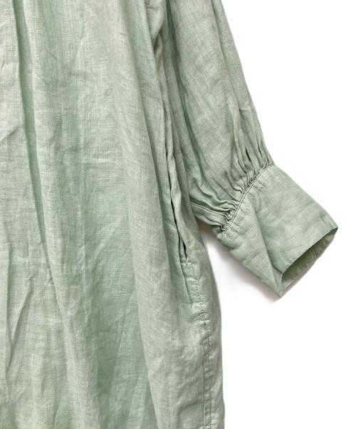 URBAN RESEARCH DOORS（アーバンリサーチドアーズ）URBAN RESEARCH DOORS (アーバンリサーチドアーズ) リネンギャザーワンピース グリーン サイズ:Sの古着・服飾アイテム