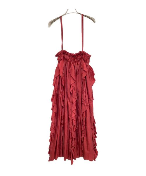 COEL（コエル）COEL (コエル) フリルサス付きスカート レッド サイズ:36の古着・服飾アイテム