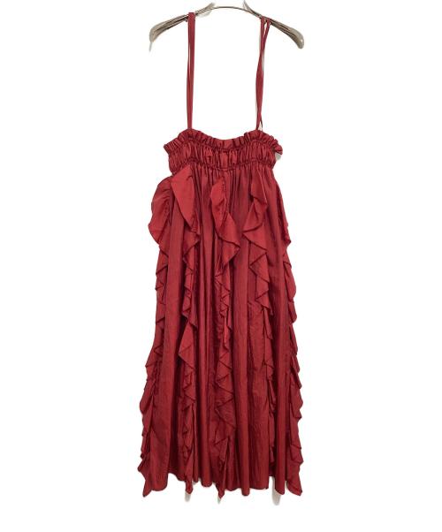 COEL（コエル）COEL (コエル) フリルサス付きスカート レッド サイズ:36の古着・服飾アイテム