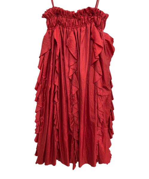 COEL（コエル）COEL (コエル) フリルサス付きスカート レッド サイズ:36の古着・服飾アイテム