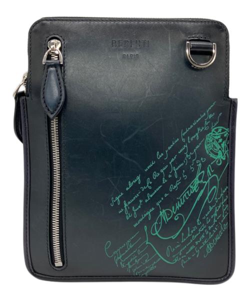 Berluti（ベルルッティ）Berluti (ベルルッティ) デイライトカリグラフィショルダーバッグ ネイビーの古着・服飾アイテム