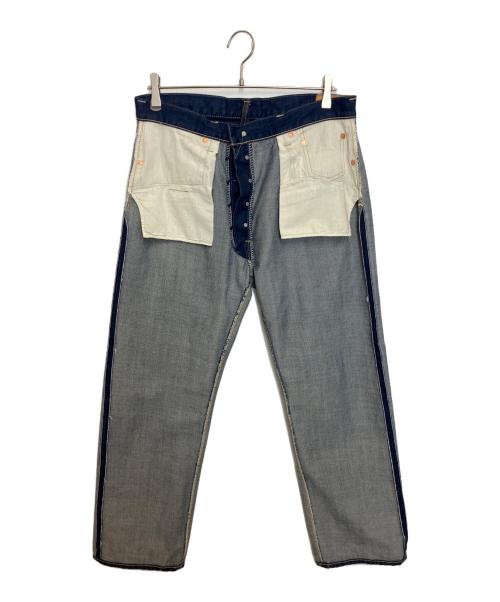 45R（フォーティファイブ・アール）45R (フォーティファイブ・アール) 藍染めの空比古比女デニムパンツ インディゴ サイズ:81cm(W32)の古着・服飾アイテム