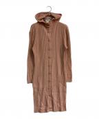 CELINEセリーヌ）の古着「ウールカシミヤフードロングカーディガン」｜ピンク