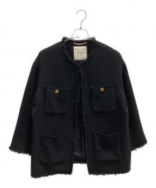 journal standard L'essage（ジャーナルスタンダード レサージュ）の古着「GIOLICAツイード BIGジャケット」｜ブラック