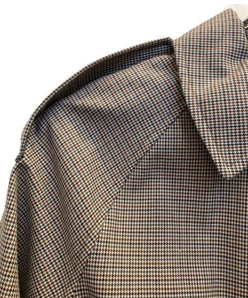Barbour（バブアー）Barbour (バブアー) Marieハウンドトゥースチェックシングルトレンチコート グレー サイズ:ukの古着・服飾アイテム