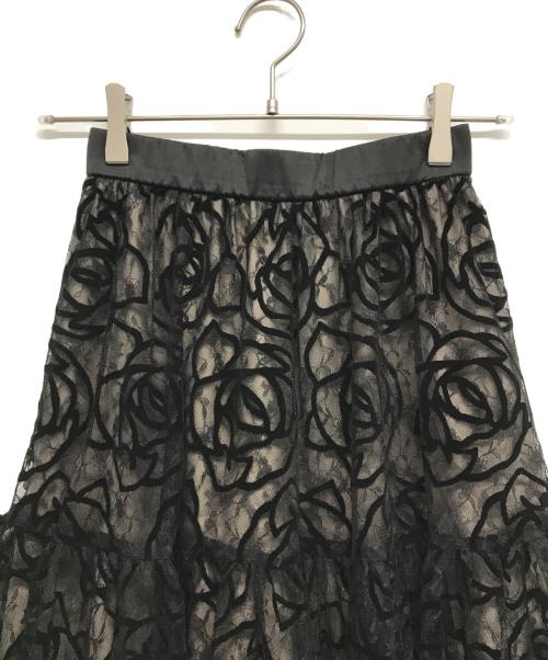 HER LIP TO（ハーリップトゥ）Her lip to (ハーリップトゥ) rosa lace tiered skirt ブラック サイズ:Sの古着・服飾アイテム