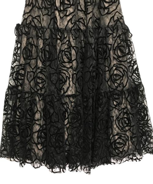 HER LIP TO（ハーリップトゥ）Her lip to (ハーリップトゥ) rosa lace tiered skirt ブラック サイズ:Sの古着・服飾アイテム