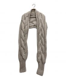 L'AUBE BLANC（ローブ ブラン）の古着「Off shoulder Hand knit Tops」｜ベージュ