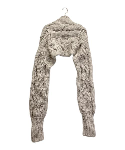 L'AUBE BLANC（ローブ ブラン）L'AUBE BLANC (ローブブラン) Off shoulder Hand knit Tops ベージュ サイズ:FREEの古着・服飾アイテム