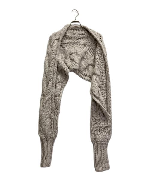 L'AUBE BLANC（ローブ ブラン）L'AUBE BLANC (ローブブラン) Off shoulder Hand knit Tops ベージュ サイズ:FREEの古着・服飾アイテム