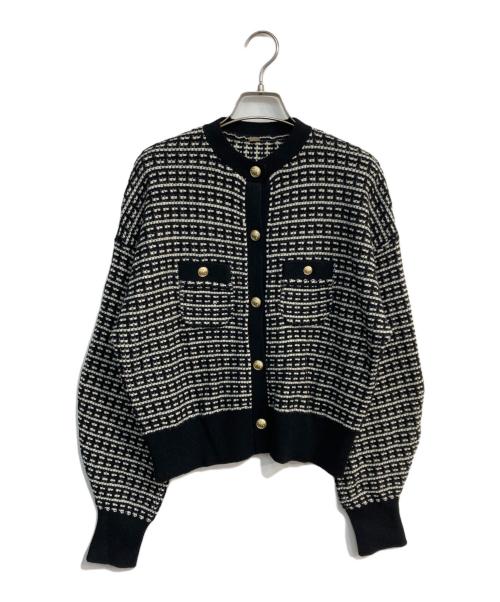 Mila Owen（ミラオーウェン）Mila Owen (ミラオーウェン) 金釦クルーネックニットカーディガン　09WND245192 ブラックの古着・服飾アイテム