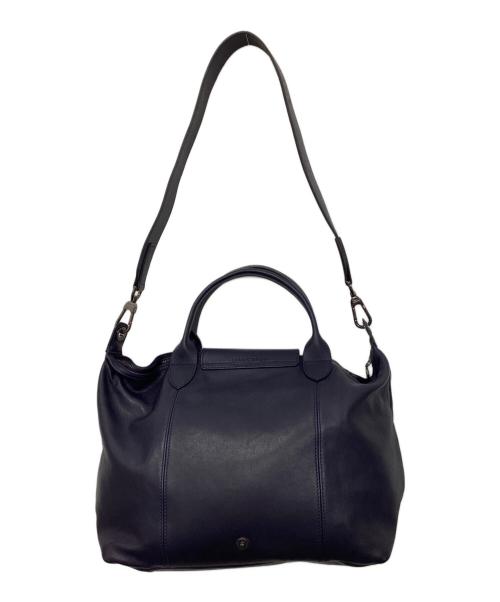 LONGCHAMP（ロンシャン）LONGCHAMP (ロンシャン) ル プリアージュ キュイール 2WAYレザーバッグ ネイビーの古着・服飾アイテム