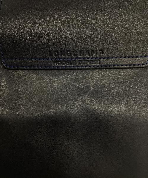 LONGCHAMP（ロンシャン）LONGCHAMP (ロンシャン) ル プリアージュ キュイール 2WAYレザーバッグ ネイビーの古着・服飾アイテム
