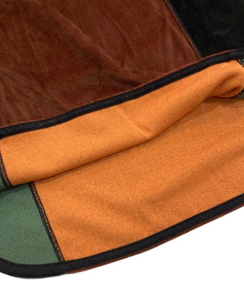 Mame Kurogouchi（マメクロゴウチ）Mame Kurogouchi (マメクロゴウチ) Velour Jersey High Neck Top　MM22FW-JS058 ブラウン×イエロー サイズ:1の古着・服飾アイテム