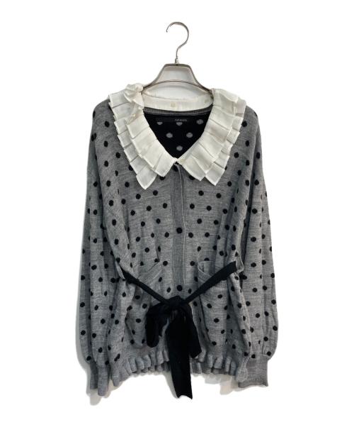 Adonisis（アドニシス）Adonisis (アドニシス) 2WAYドットカーディガン グレー サイズ:Freeの古着・服飾アイテム