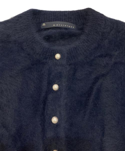 martinique（マルティニーク）martinique (マルティニーク) FOXカシミヤパールカーディガン ネイビー サイズ:Freeの古着・服飾アイテム
