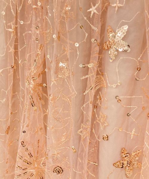 OBLI（オブリ）OBLI (オブリ) スパンコールチュールスカート ピンク サイズ:Mの古着・服飾アイテム