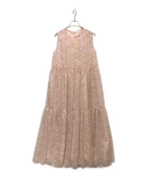 OBLI（オブリ）OBLI (オブリ) ピンクチュールティアードワンピース ピンク サイズ:SIZE1 未使用品の古着・服飾アイテム
