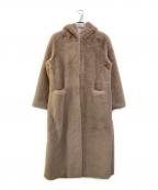 LEMONPLETレモンプレット）の古着「FAUX FUR LAON HOODED MAXI COAT」｜ベージュ