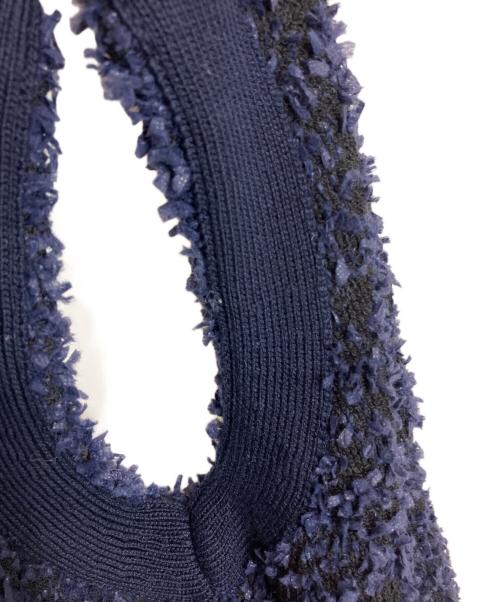 DRAWER（ドゥロワー）DRAWER (ドゥロワー) RESORT2 5Gフリンジニットベスト ネイビー サイズ:FREEの古着・服飾アイテム