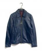 COMME CA ISMコムサイズム）の古着「シングルレザージャケット」｜ネイビー