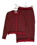 Pinky & Dianneピンキーアンドダイアン）の古着「ジャカードニットセットアップ」｜レッド