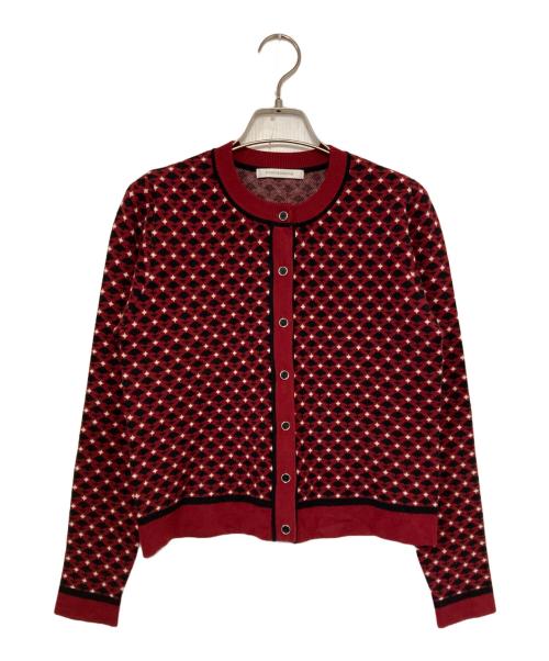 Pinky & Dianne（ピンキーアンドダイアン）Pinky & Dianne (ピンキーアンドダイアン) ジャカードニットセットアップ レッド サイズ:38の古着・服飾アイテム