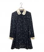 MIU MIUミュウミュウ）の古着「プリントラウンドカラーワンピース」｜ブラック