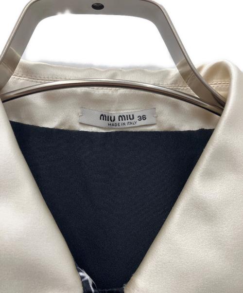 MIU MIU（ミュウミュウ）MIU MIU (ミュウミュウ) プリントラウンドカラーワンピース ブラック サイズ:36の古着・服飾アイテム