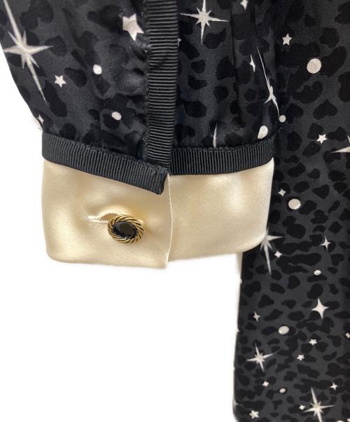 MIU MIU（ミュウミュウ）MIU MIU (ミュウミュウ) プリントラウンドカラーワンピース ブラック サイズ:36の古着・服飾アイテム