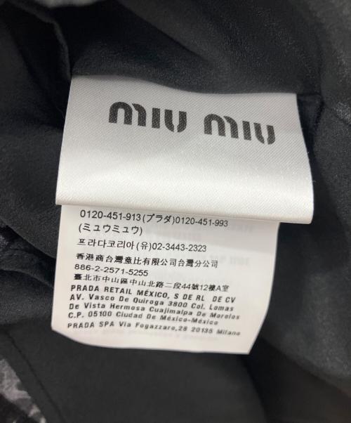 MIU MIU（ミュウミュウ）MIU MIU (ミュウミュウ) プリントラウンドカラーワンピース ブラック サイズ:36の古着・服飾アイテム