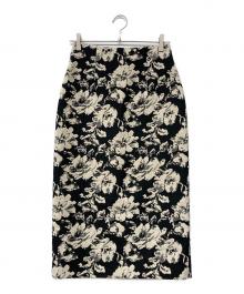NOLLEY'S（ノーリーズ）の古着「ウォッシャブルフラワーモールジャガードタイトスカート」｜ブラック