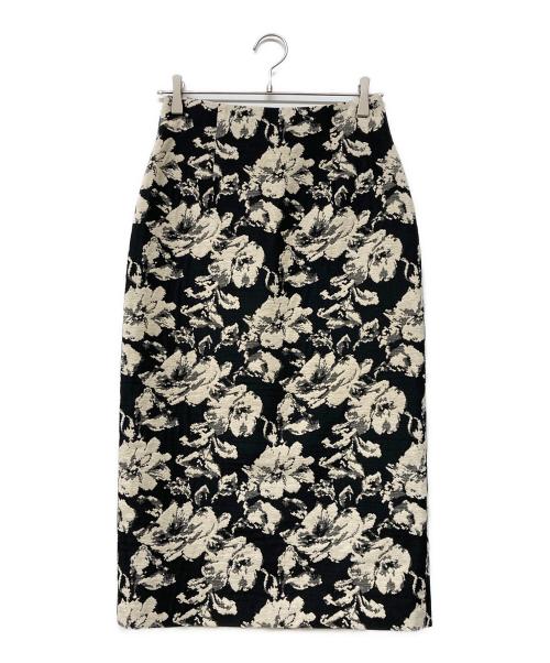 NOLLEY'S（ノーリーズ）NOLLEY'S (ノーリース) ウォッシャブルフラワーモールジャガードタイトスカート ブラック サイズ:38の古着・服飾アイテム