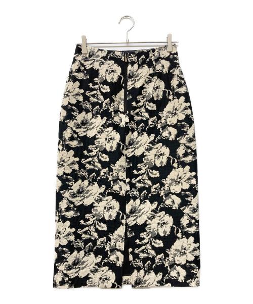 NOLLEY'S（ノーリーズ）NOLLEY'S (ノーリース) ウォッシャブルフラワーモールジャガードタイトスカート ブラック サイズ:38の古着・服飾アイテム