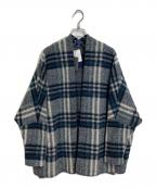 SHIPSシップス）の古着「イタリアン チェック ショート 羽織り　ラグランカーディガン」｜ネイビー