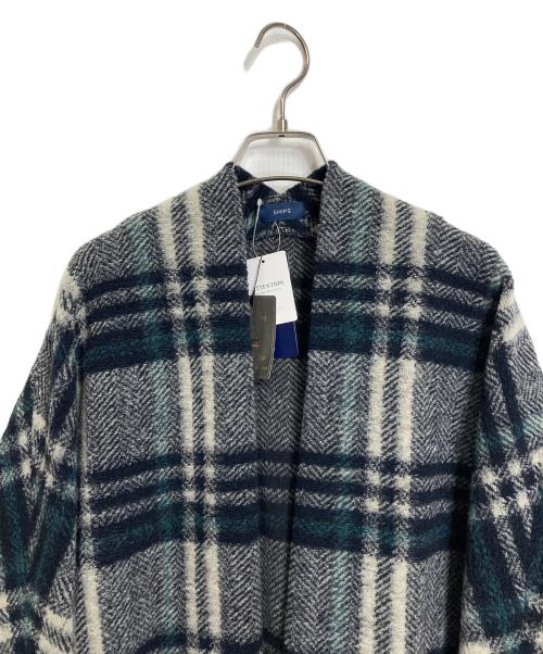SHIPS（シップス）SHIPS (シップス) イタリアン チェック ショート 羽織り　ラグランカーディガン ネイビー サイズ:FREEの古着・服飾アイテム